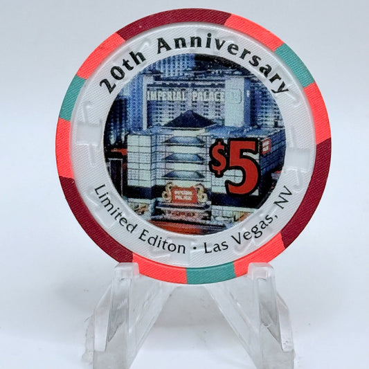 Imperial Palace Las Vegas Nevada 1996 '20th Anniversary' LE $5 Casino Chip N2741