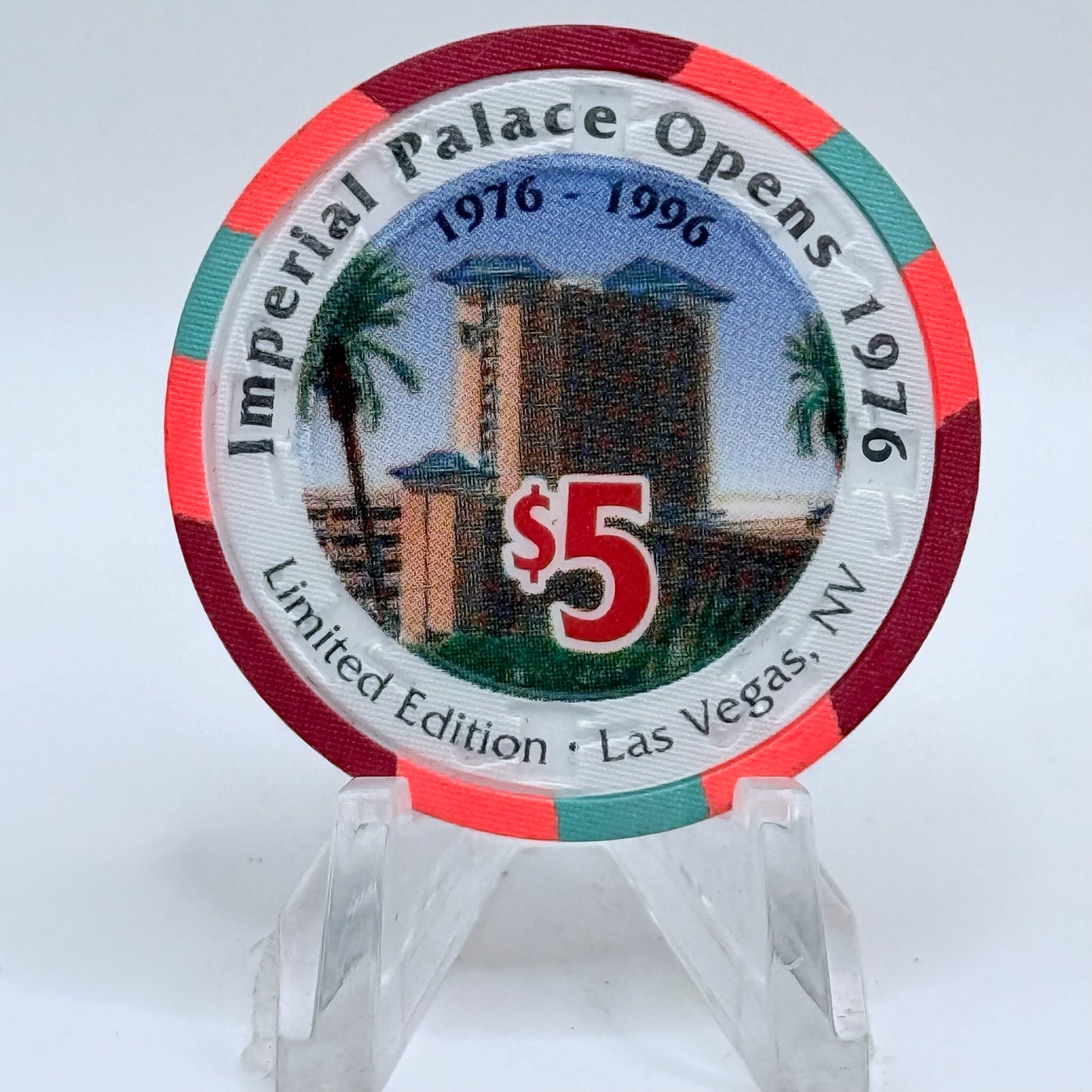 Imperial Palace Las Vegas Nevada 1996 '20th Anniversary' LE $5 Casino Chip N2741