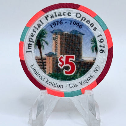 Imperial Palace Las Vegas Nevada 1996 '20th Anniversary' LE $5 Casino Chip N2741