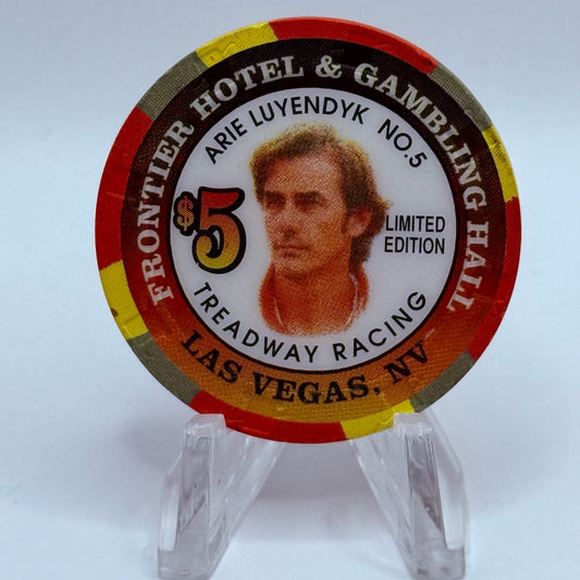 Frontier Hotel Las Vegas Nevada 1997 'Arie Luyendyk No. 5' LE $5 Casino Chip N9762
