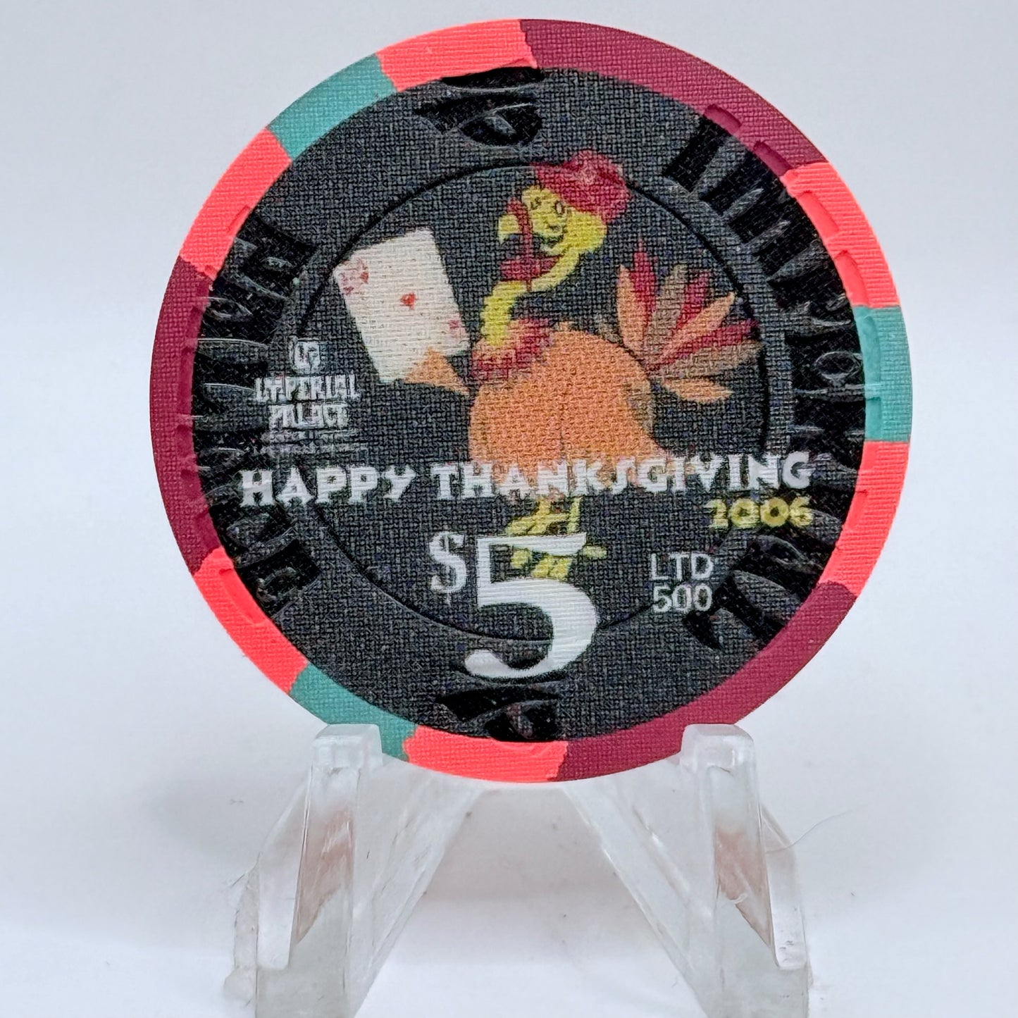 Imperial Palace Las Vegas Nevada 2006 'Thanksgiving' LE $5 Casino Chip E5760