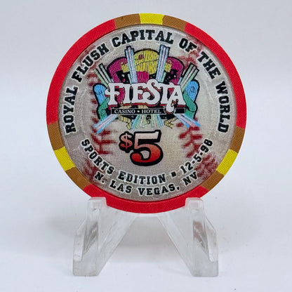 Fiesta Rancho N. Las Vegas Nevada 1998 'Johnny Podres' LE $5 Casino Chip V2410