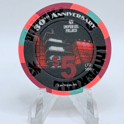 Imperial Palace Las Vegas Nevada 2006 '30th Anniversary' LE $5 Casino Chip E8094