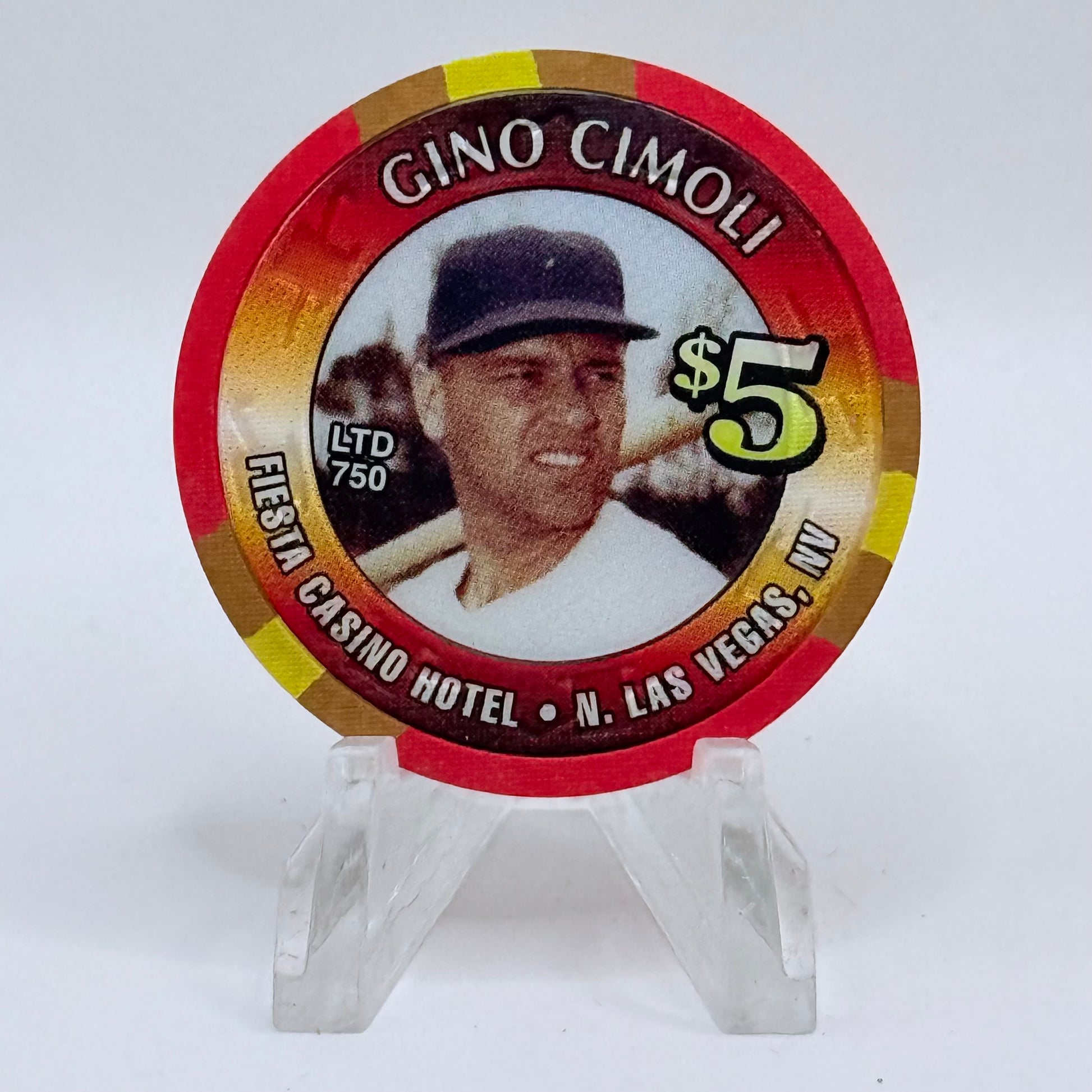 Fiesta Rancho N. Las Vegas Nevada 2000 'Gino Cimoli' LE $5 Casino Chip V4114