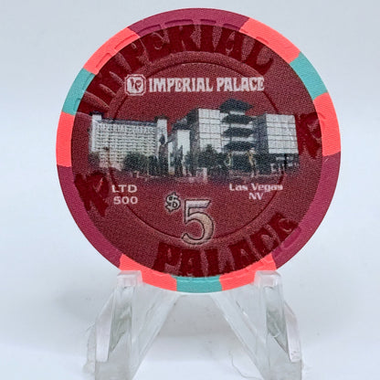 Imperial Palace Las Vegas Nevada 2006 'Auto Collections 25th Anniversary Black' LE $5 Casino Chip E5796