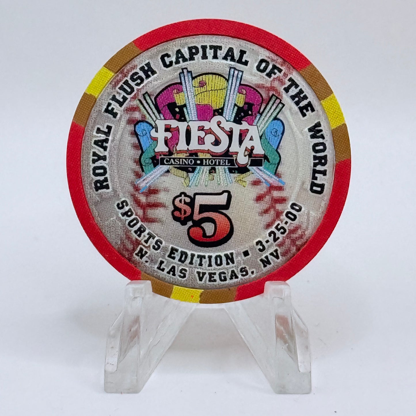 Fiesta Rancho N. Las Vegas Nevada 2000 'Gino Cimoli' LE $5 Casino Chip V4114