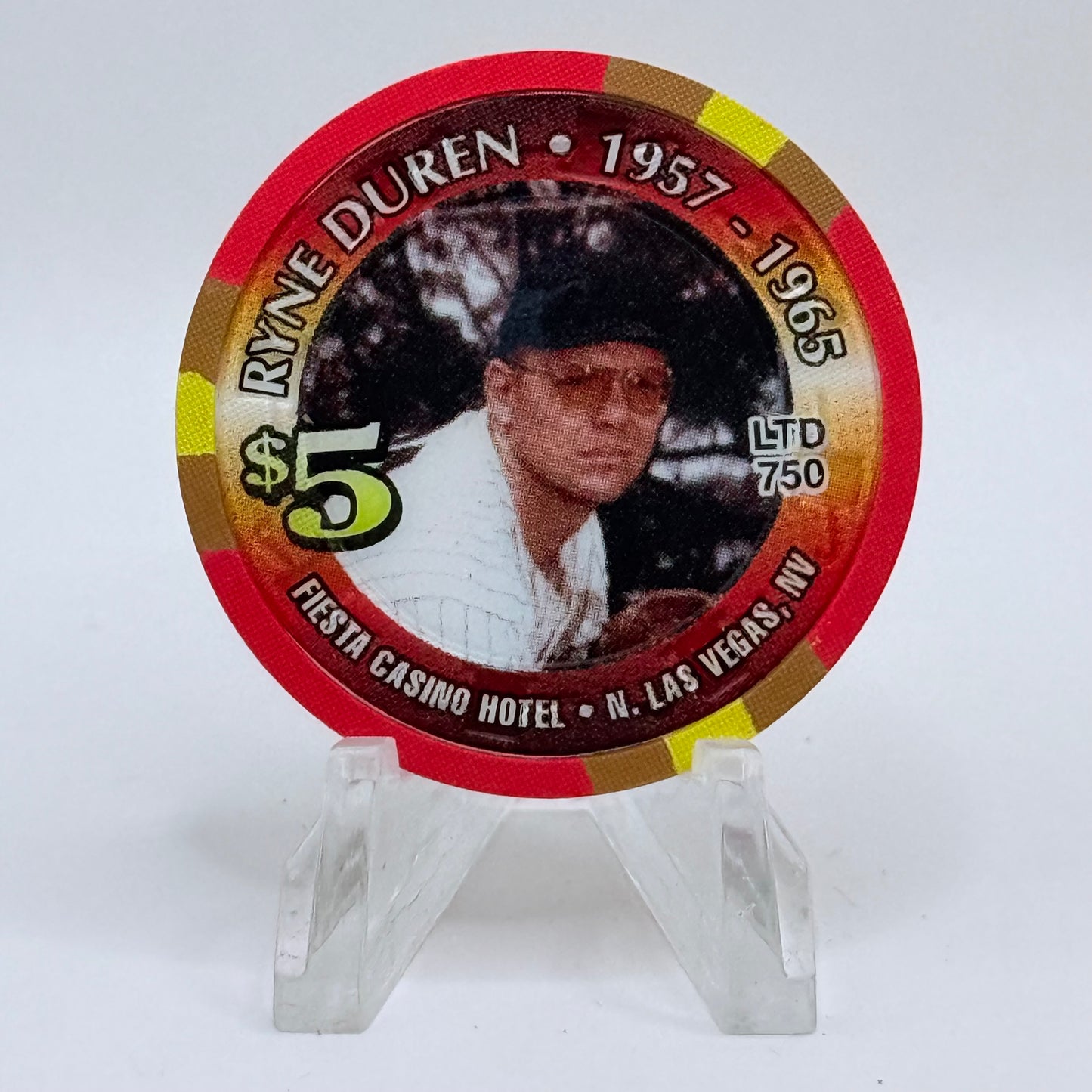 Fiesta Rancho N. Las Vegas Nevada 1999 'Ryne Duren' LE $5 Casino Chip V4122