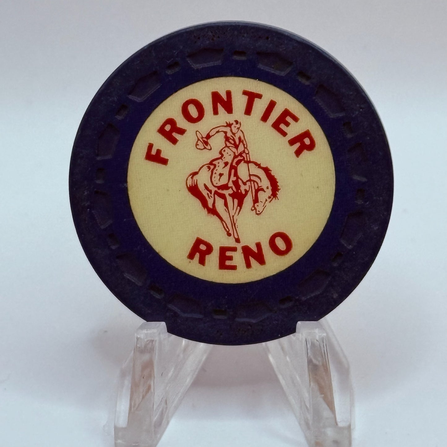 Frontier Club Reno Nevada 1954 Series 3 Roulette Navy Casino Chip N5073