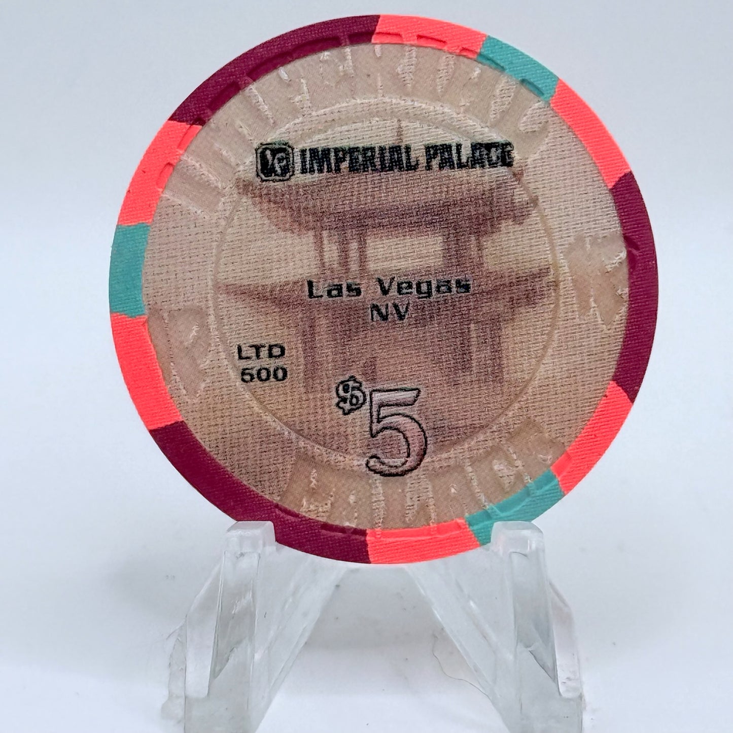 Imperial Palace Las Vegas Nevada 2006 'Auto Collections 25th Anniversary Blue' LE $5 Casino Chip E5797