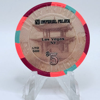 Imperial Palace Las Vegas Nevada 2006 'Auto Collections 25th Anniversary Blue' LE $5 Casino Chip E5797