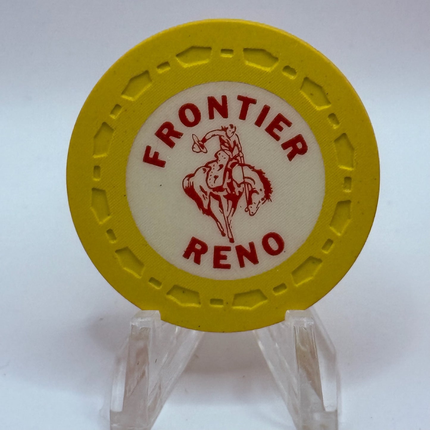 Frontier Club Reno Nevada 1954 Series 3 Roulette Yellow Casino Chip N5073