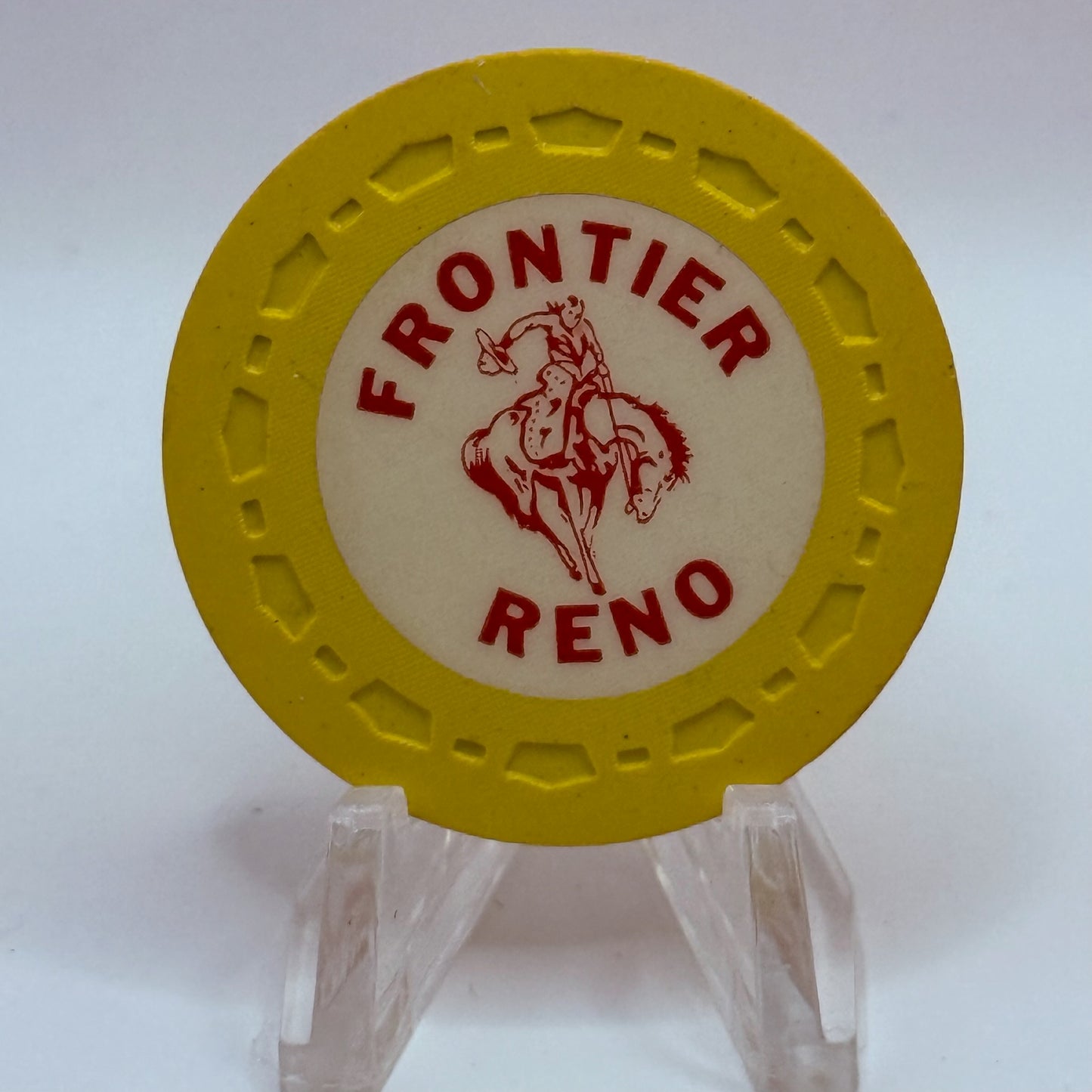 Frontier Club Reno Nevada 1954 Series 3 Roulette Yellow Casino Chip N5073
