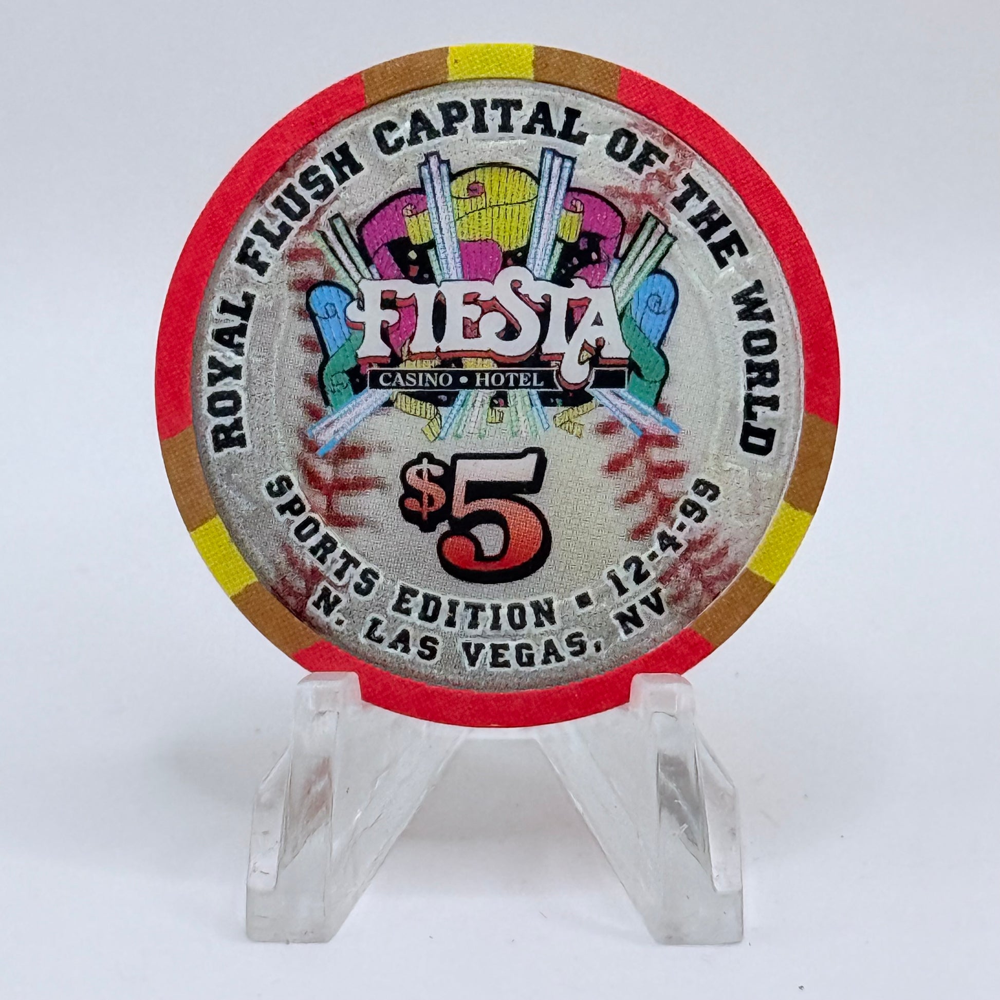 Fiesta Rancho N. Las Vegas Nevada 1999 'Spider Jorgensen' LE $5 Casino Chip V4124