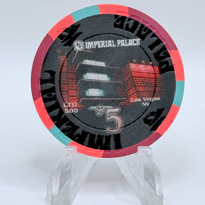 Imperial Palace Las Vegas Nevada 2006 'Auto Collections 25th Anniversary Red' LE $5 Casino Chip E5798