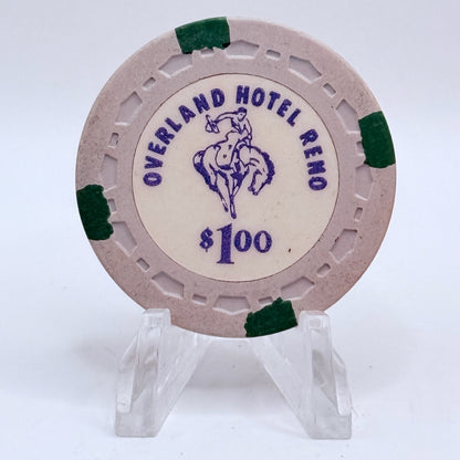 Overland Hotel Reno Nevada 1970 $1 Casino Chip N5425