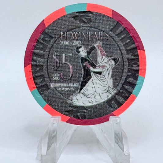 Imperial Palace Las Vegas Nevada 2006 'New Years' LE $5 Casino Chip E5827