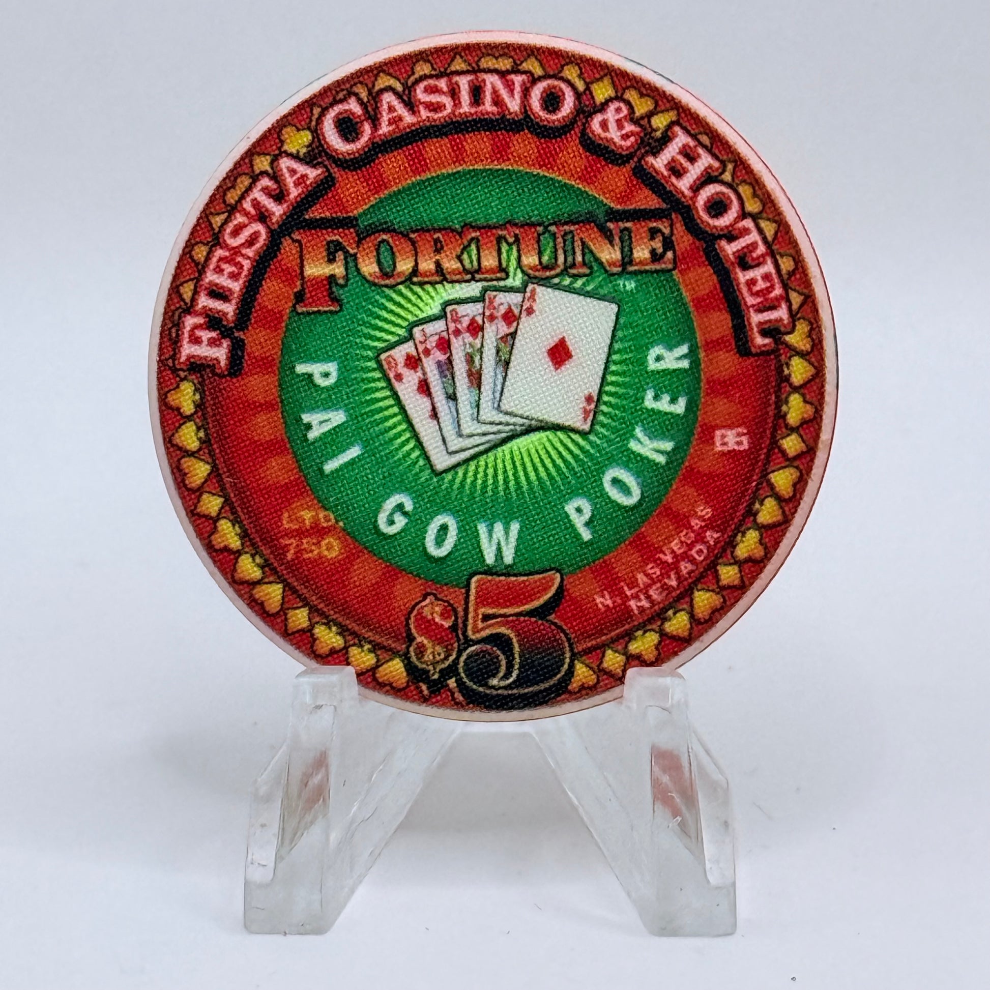 Fiesta Rancho N. Las Vegas Nevada 2002 'Fortune - Pai Gow Poker' LE $5 Casino Chip V8437