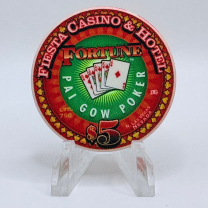 Fiesta Rancho N. Las Vegas Nevada 2002 'Fortune - Pai Gow Poker' LE $5 Casino Chip V8437