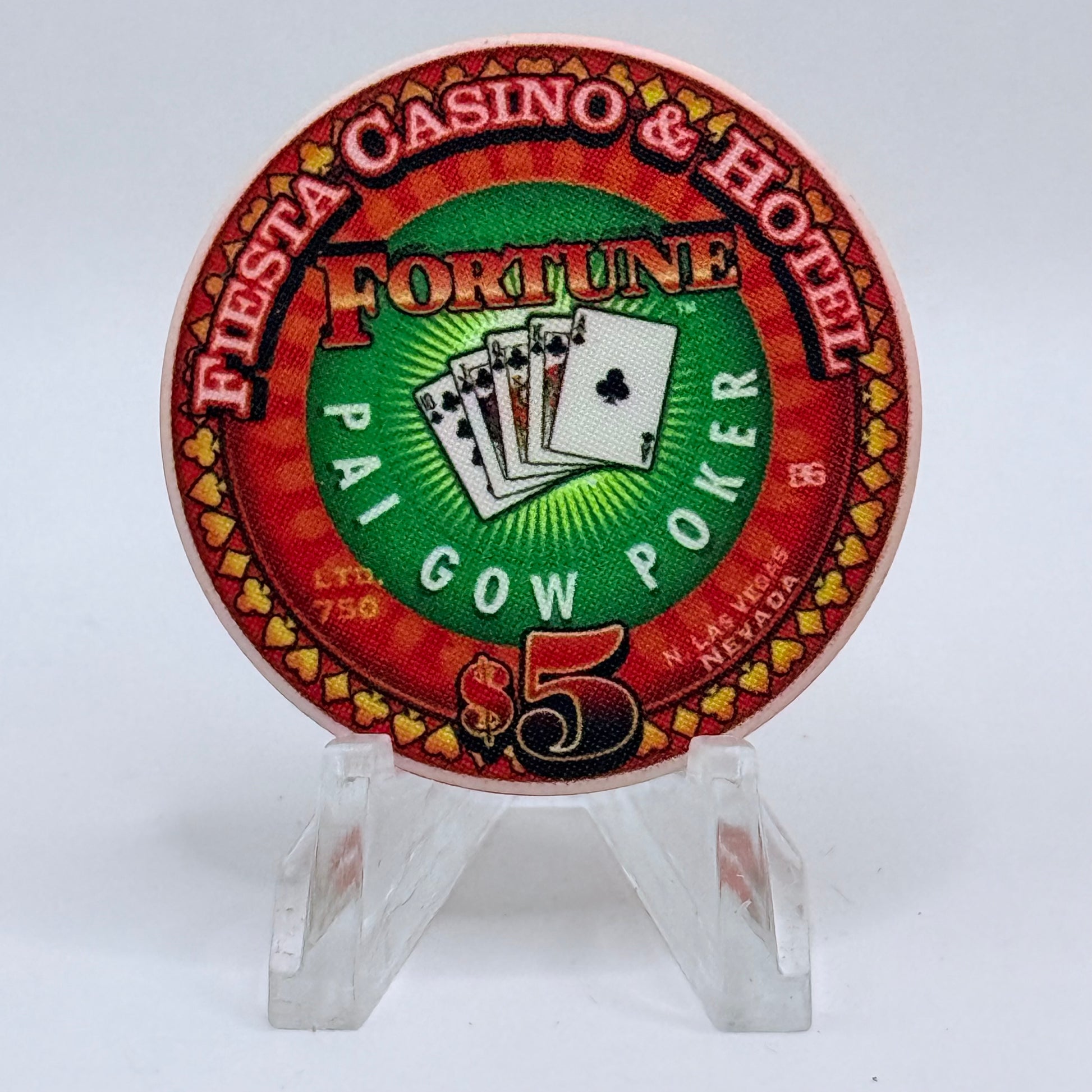 Fiesta Rancho N. Las Vegas Nevada 2002 'Fortune - Pai Gow Poker' LE $5 Casino Chip V8436