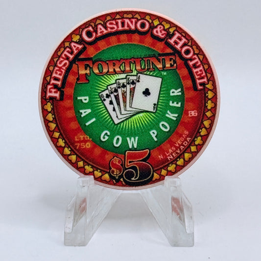 Fiesta Rancho N. Las Vegas Nevada 2002 'Fortune - Pai Gow Poker' LE $5 Casino Chip V8436