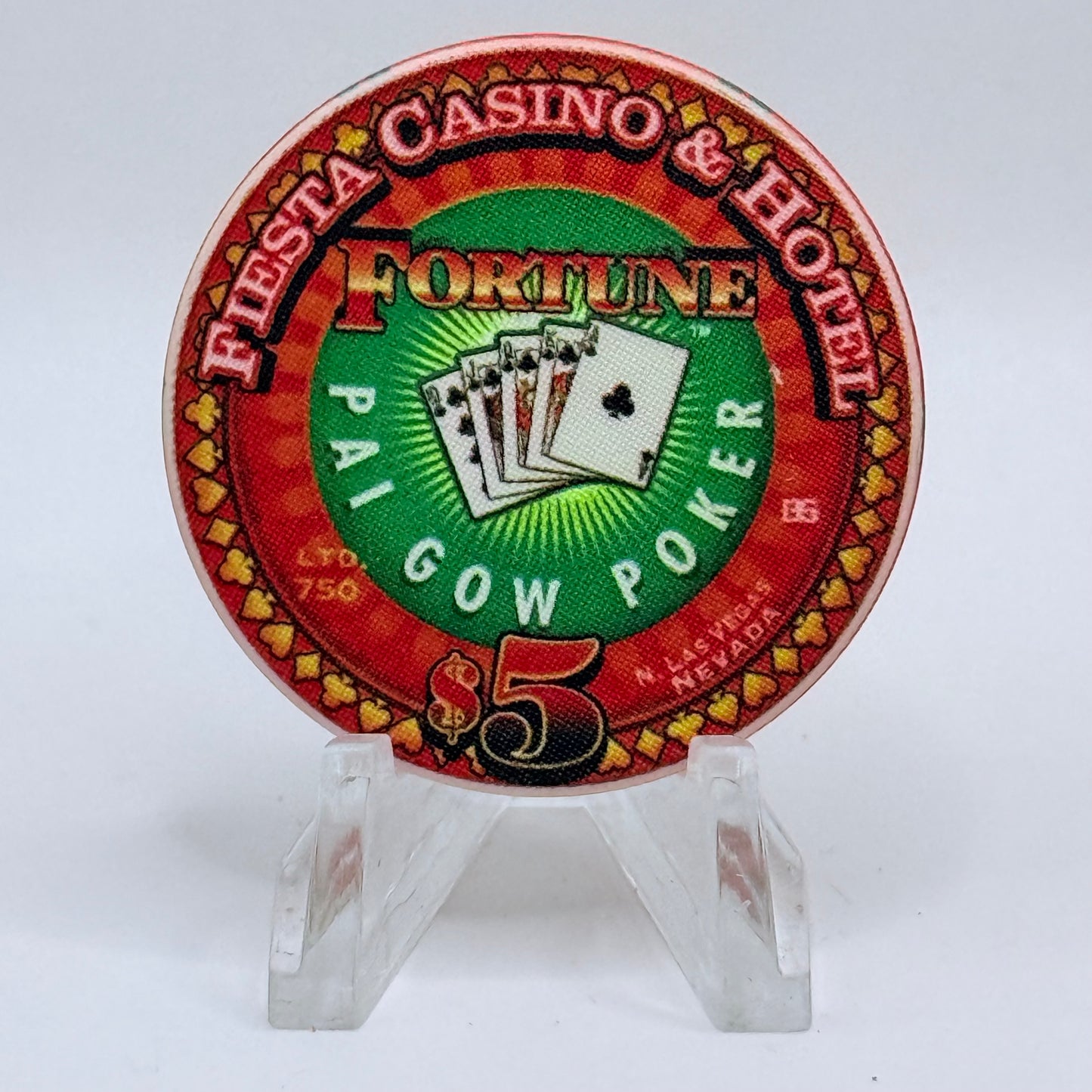 Fiesta Rancho N. Las Vegas Nevada 2002 'Fortune - Pai Gow Poker' LE $5 Casino Chip V8436