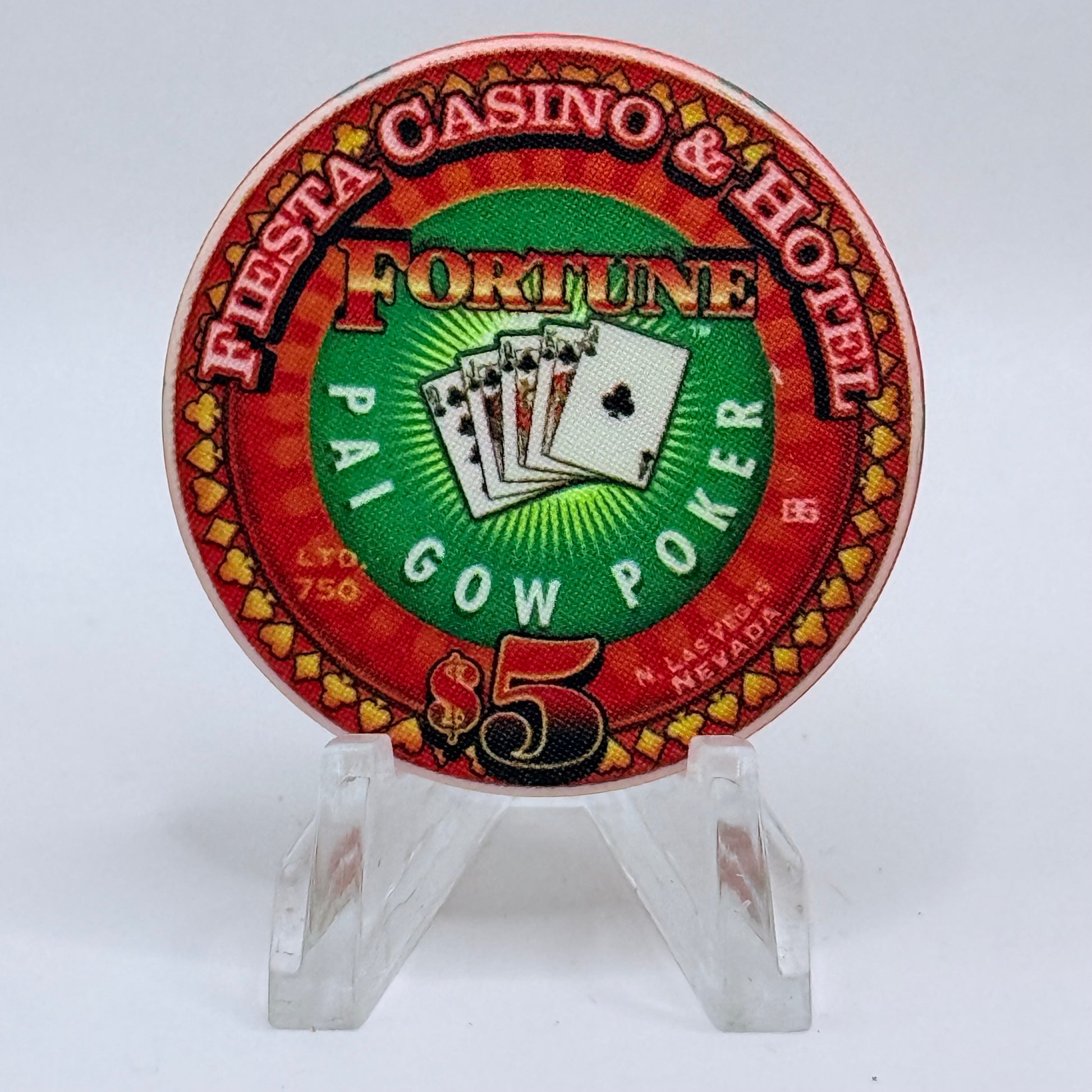 Fiesta Rancho N. Las Vegas Nevada 2002 'Fortune - Pai Gow Poker' LE $5 Casino Chip V8436