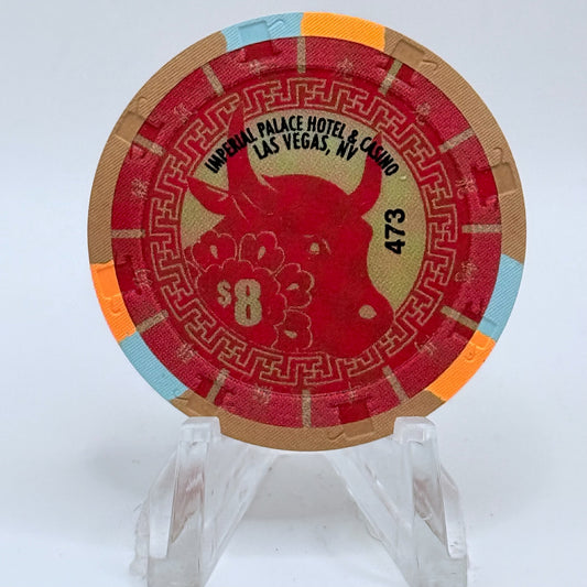 Imperial Palace Las Vegas Nevada 2009 'Year Of The Ox' LE $8 Casino Chip E8096