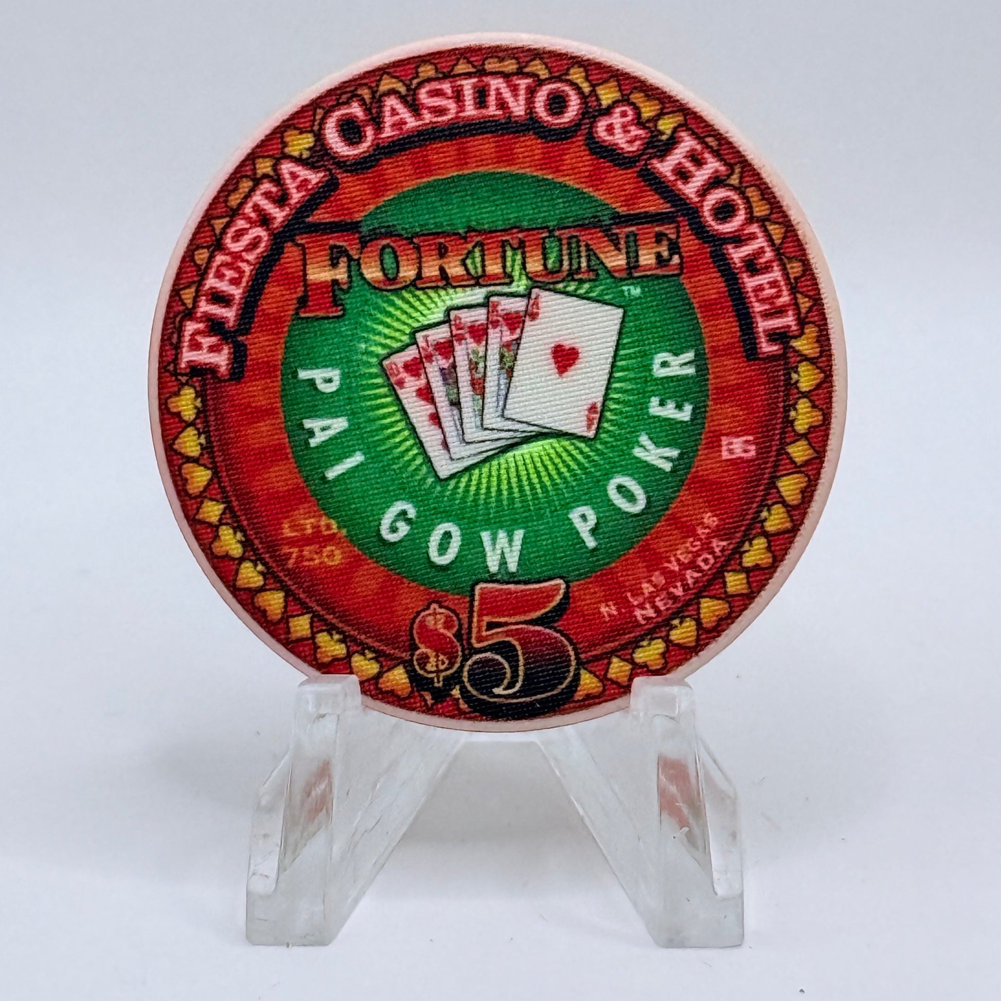 Fiesta Rancho N. Las Vegas Nevada 2002 'Fortune - Pai Gow Poker' LE $5 Casino Chip V8438