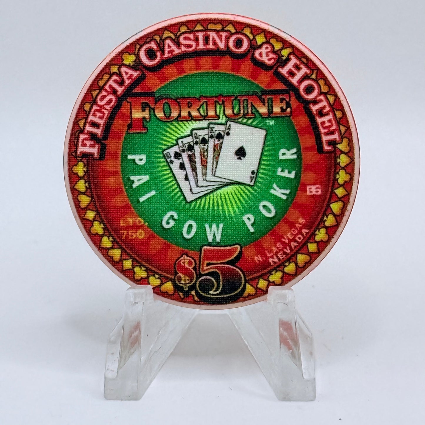 Fiesta Rancho N. Las Vegas Nevada 2002 'Fortune - Pai Gow Poker' LE $5 Casino Chip V8439