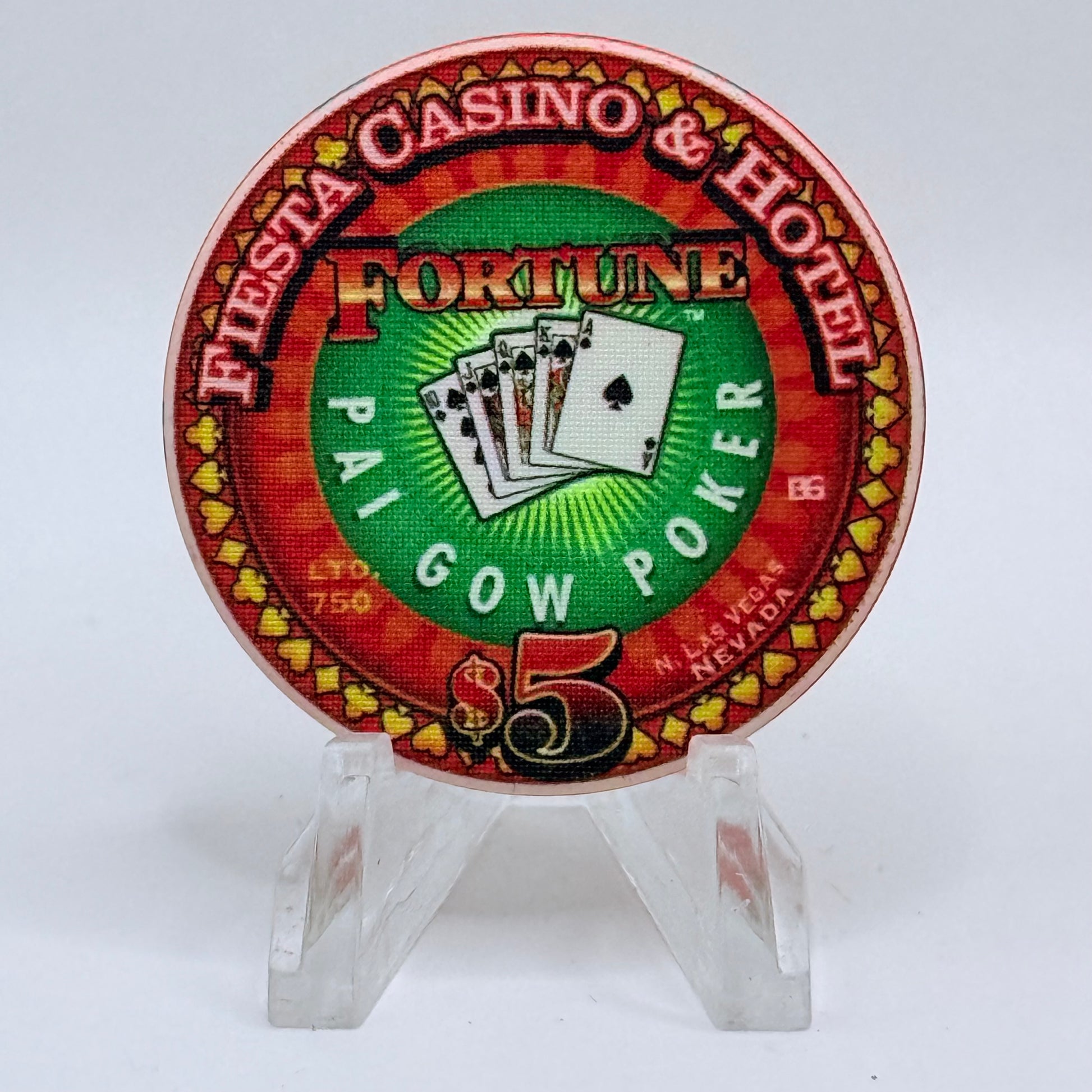 Fiesta Rancho N. Las Vegas Nevada 2002 'Fortune - Pai Gow Poker' LE $5 Casino Chip V8439