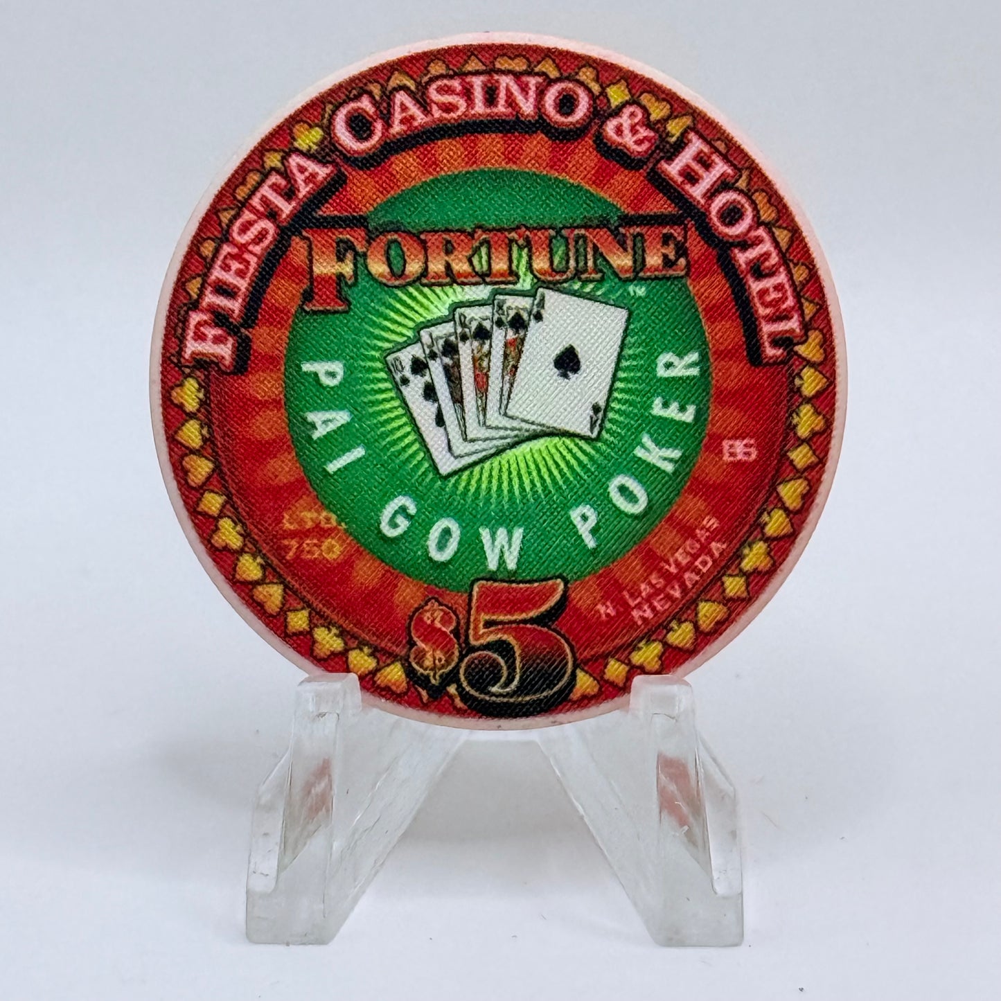 Fiesta Rancho N. Las Vegas Nevada 2002 'Fortune - Pai Gow Poker' LE $5 Casino Chip V8439