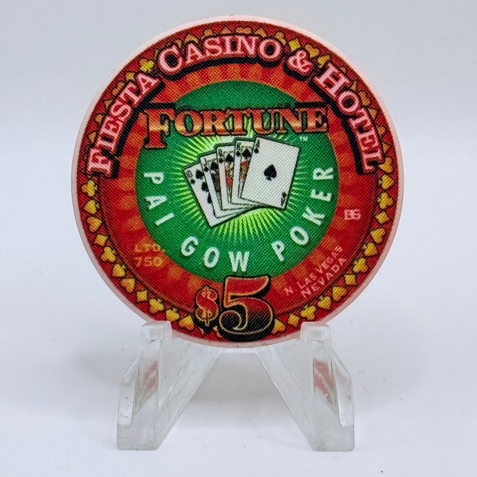 Fiesta Rancho N. Las Vegas Nevada 2002 'Fortune - Pai Gow Poker' LE $5 Casino Chip V8439