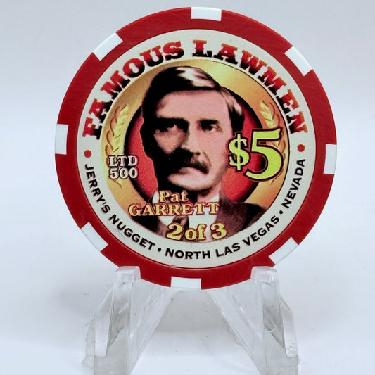 Jerry's Nugget N. Las Vegas Nevada 1997 'Famous Lawmen - Pat Garrett' LE $5 Casino Chip V3157