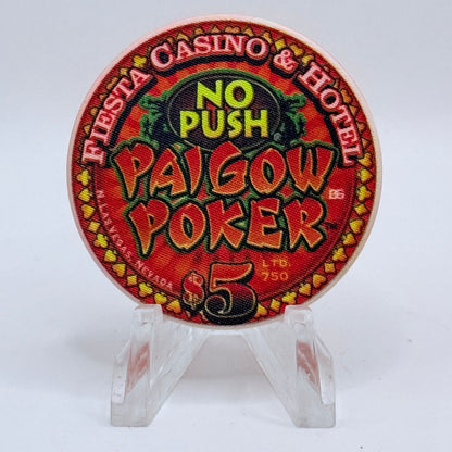 Fiesta Rancho N. Las Vegas Nevada 2002 'No Push - Pai Gow Poker' LE $5 Casino Chip V8440