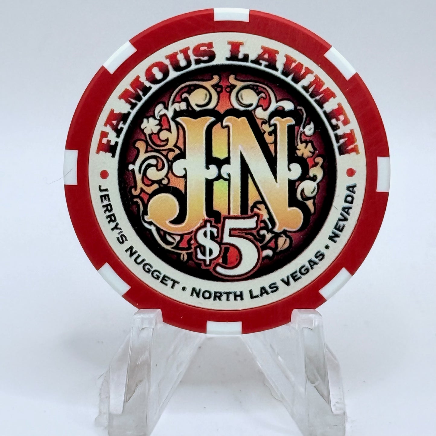 Jerry's Nugget N. Las Vegas Nevada 1997 'Famous Lawmen - Wild Bill Hickok' LE $5 Casino Chip V3158