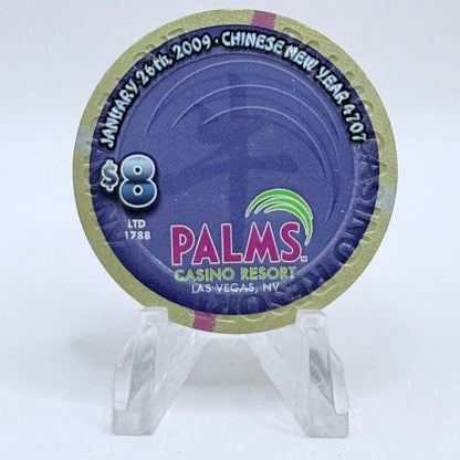 Palms Casino Resort Las Vegas Nevada 2009 'Year Of The Ox' LE $8 Casino Chip E7499