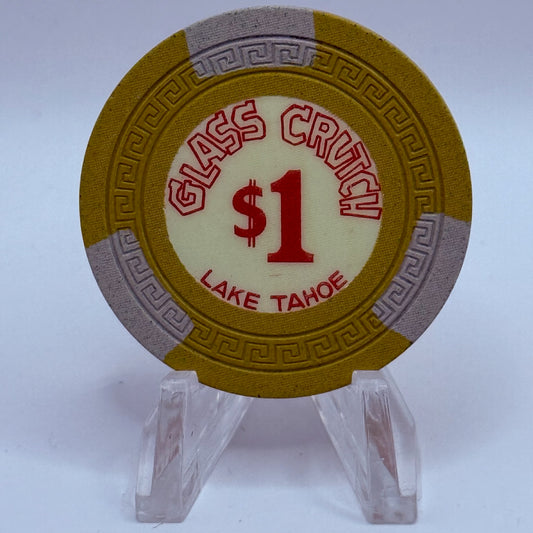 Glass Crutch Lake Tahoe Nevada 1964 LE $1 Casino Chip N7045