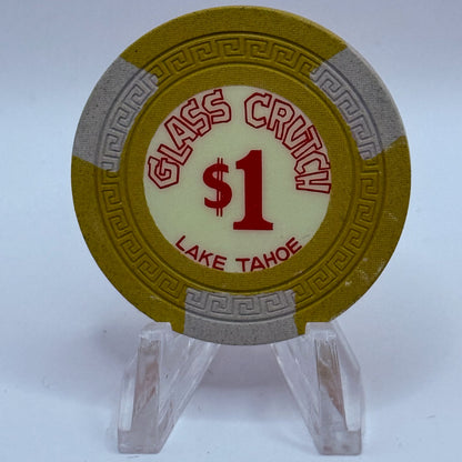 Glass Crutch Lake Tahoe Nevada 1964 LE $1 Casino Chip N7045
