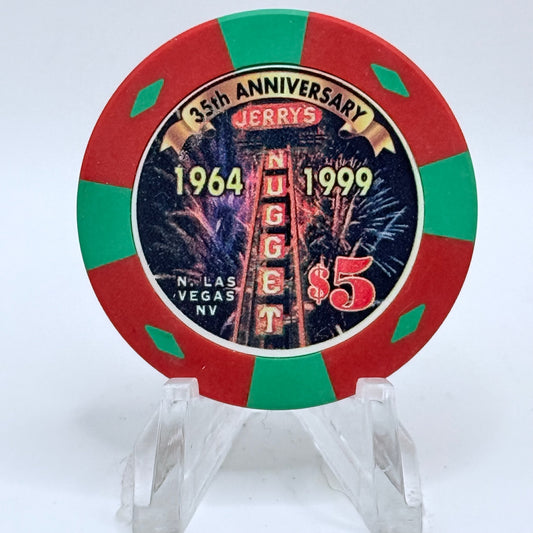 Jerry's Nugget N. Las Vegas Nevada 1999 '35th Anniversary' LE $5 Casino Chip V5122