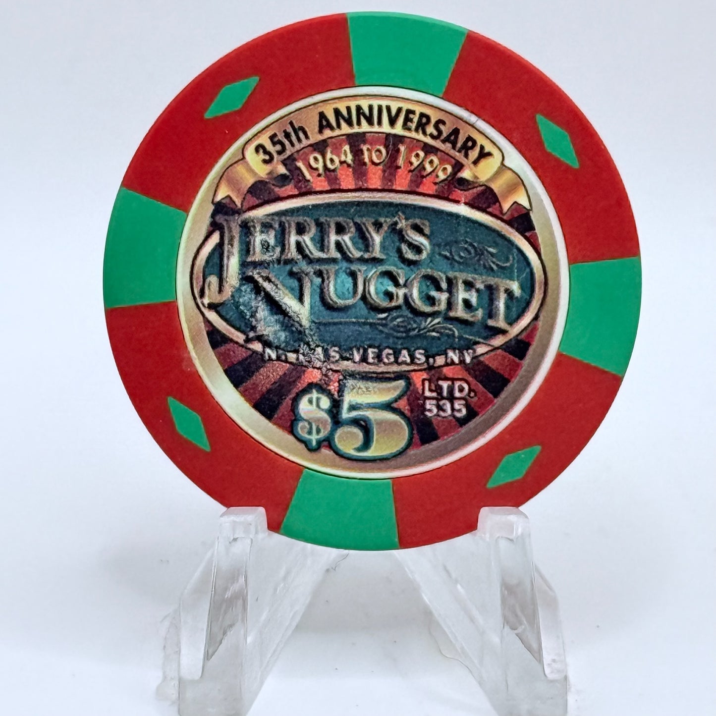 Jerry's Nugget N. Las Vegas Nevada 1999 '35th Anniversary' LE $5 Casino Chip V5122