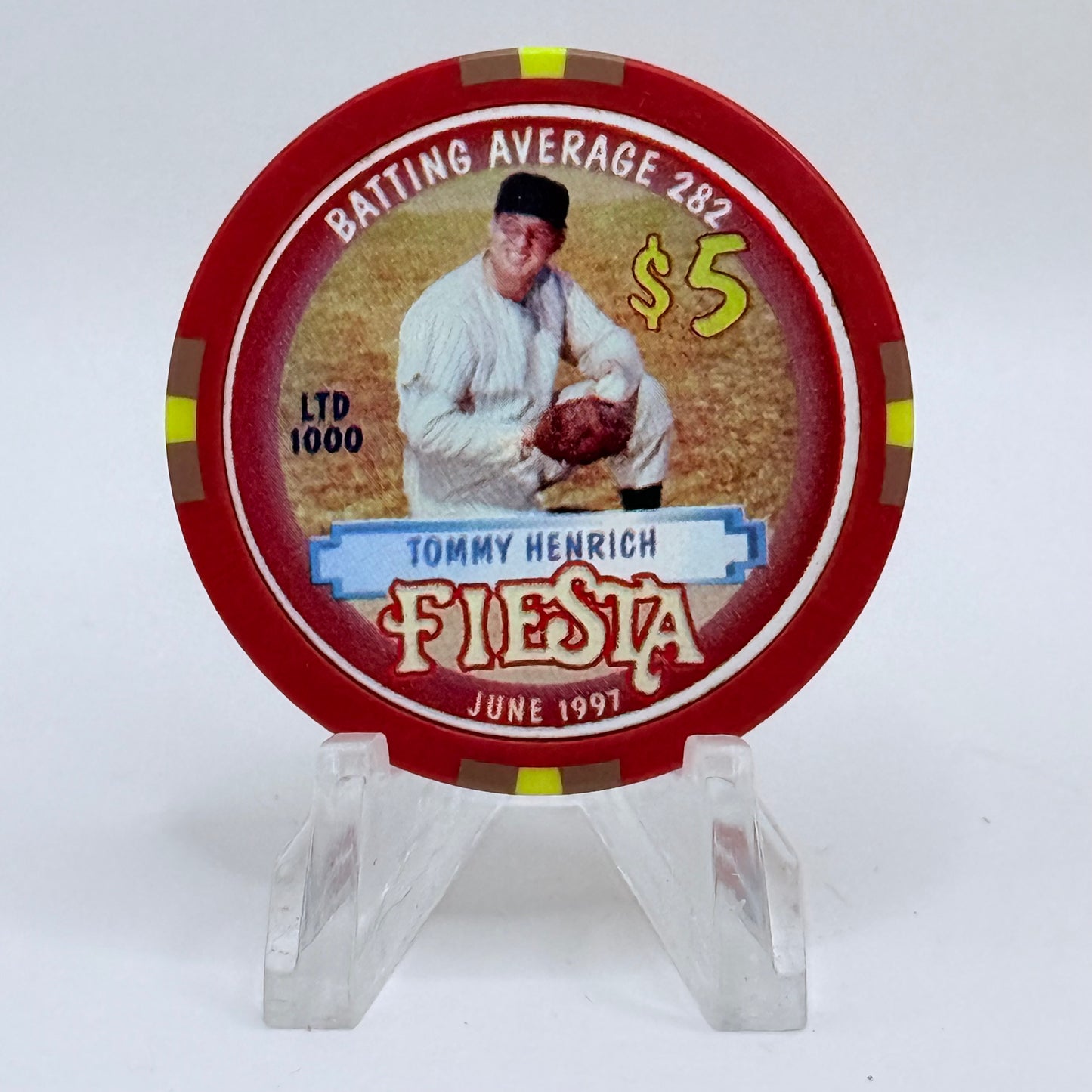 Fiesta Rancho N. Las Vegas Nevada 1997 'tommy Henrich' Series 4 LE $5 Casino Chip N9645