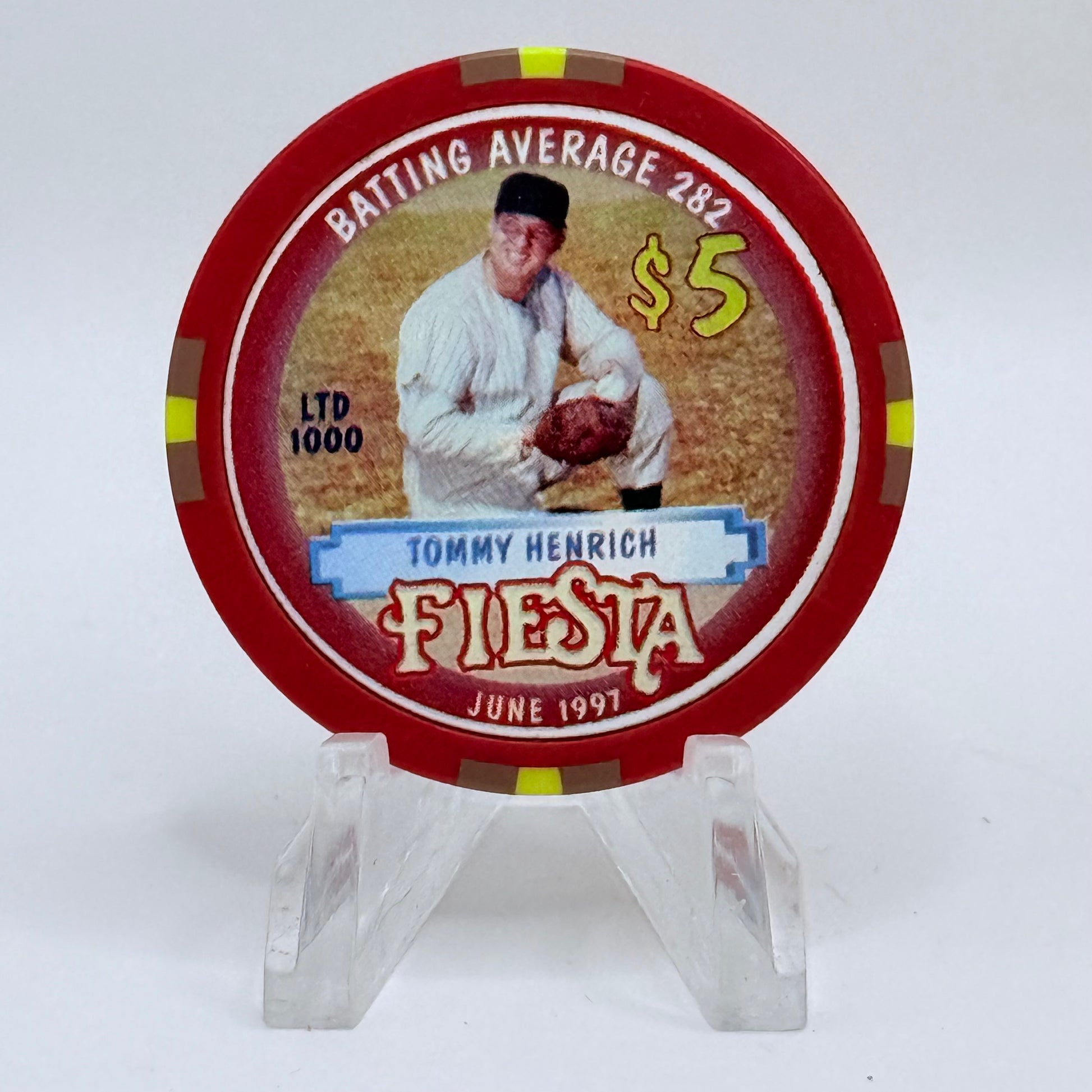 Fiesta Rancho N. Las Vegas Nevada 1997 'tommy Henrich' Series 4 LE $5 Casino Chip N9645