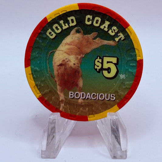 Gold Coast Las Vegas Nevada 1996 'Bodacious' Series 7 LE $5 Casino Chip N8423