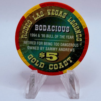 Gold Coast Las Vegas Nevada 1996 'Bodacious' Series 7 LE $5 Casino Chip N8423