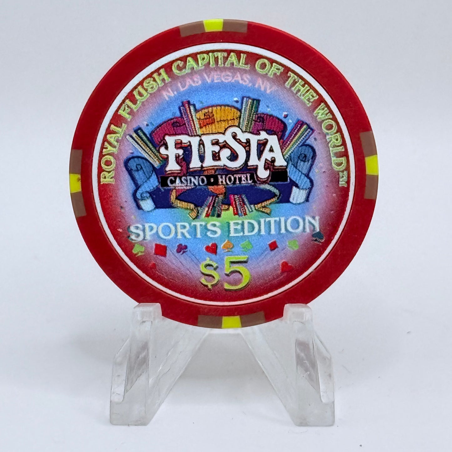 Fiesta Rancho N. Las Vegas Nevada 1997 'Leon Spinks' Series 4 LE $5 Casino Chip N9638