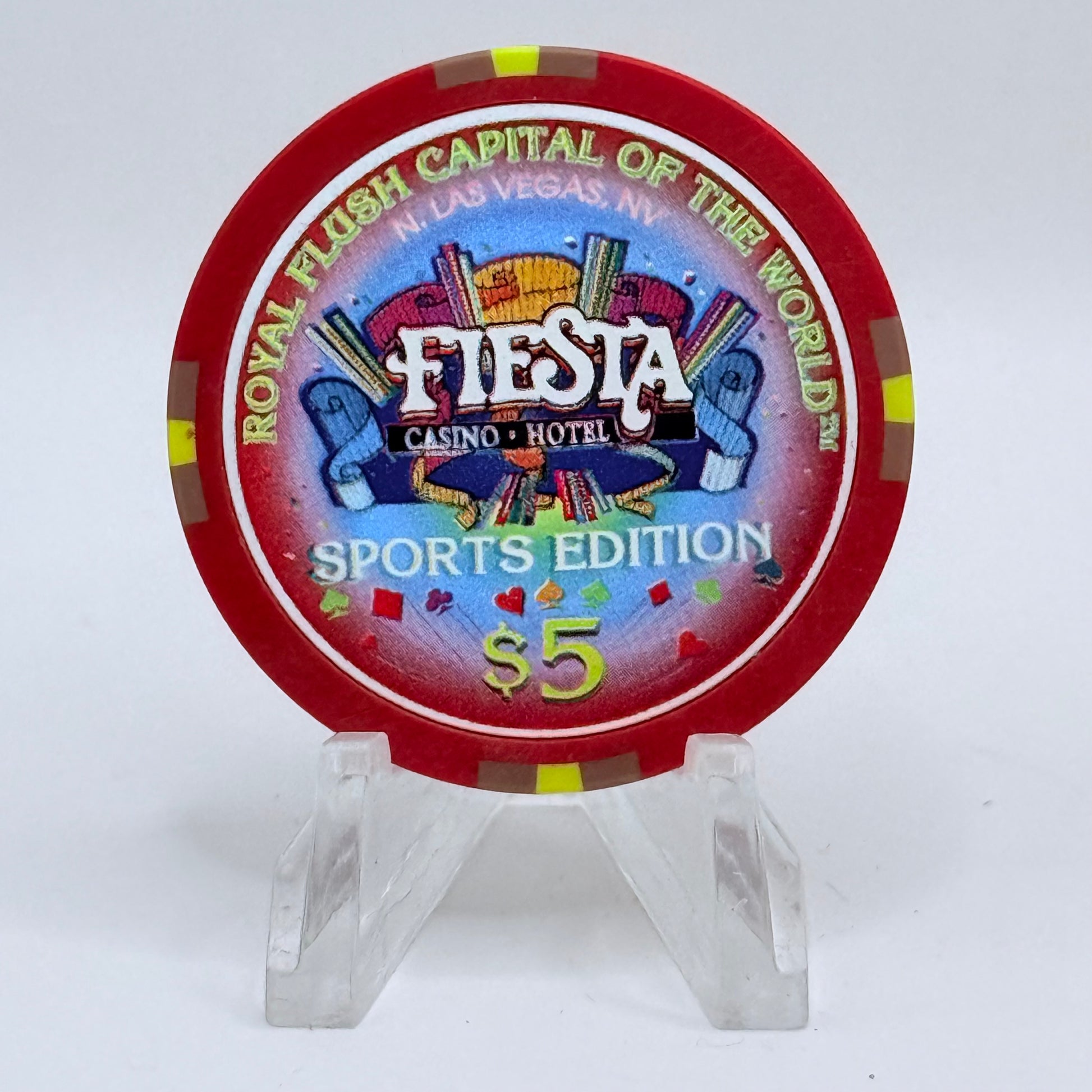 Fiesta Rancho N. Las Vegas Nevada 1997 'Leon Spinks' Series 4 LE $5 Casino Chip N9638