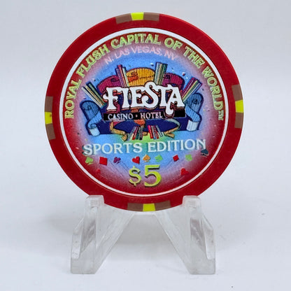 Fiesta Rancho N. Las Vegas Nevada 1997 'Leon Spinks' Series 4 LE $5 Casino Chip N9638