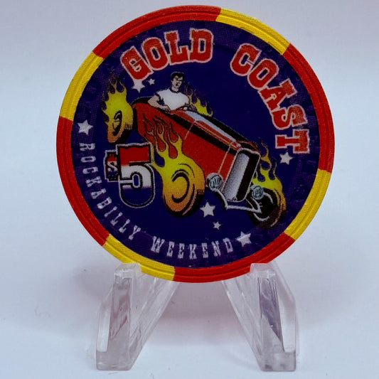 Gold Coast Las Vegas Nevada 1999 'Rockabilly Weekend' LE $5 Casino Chip V2605