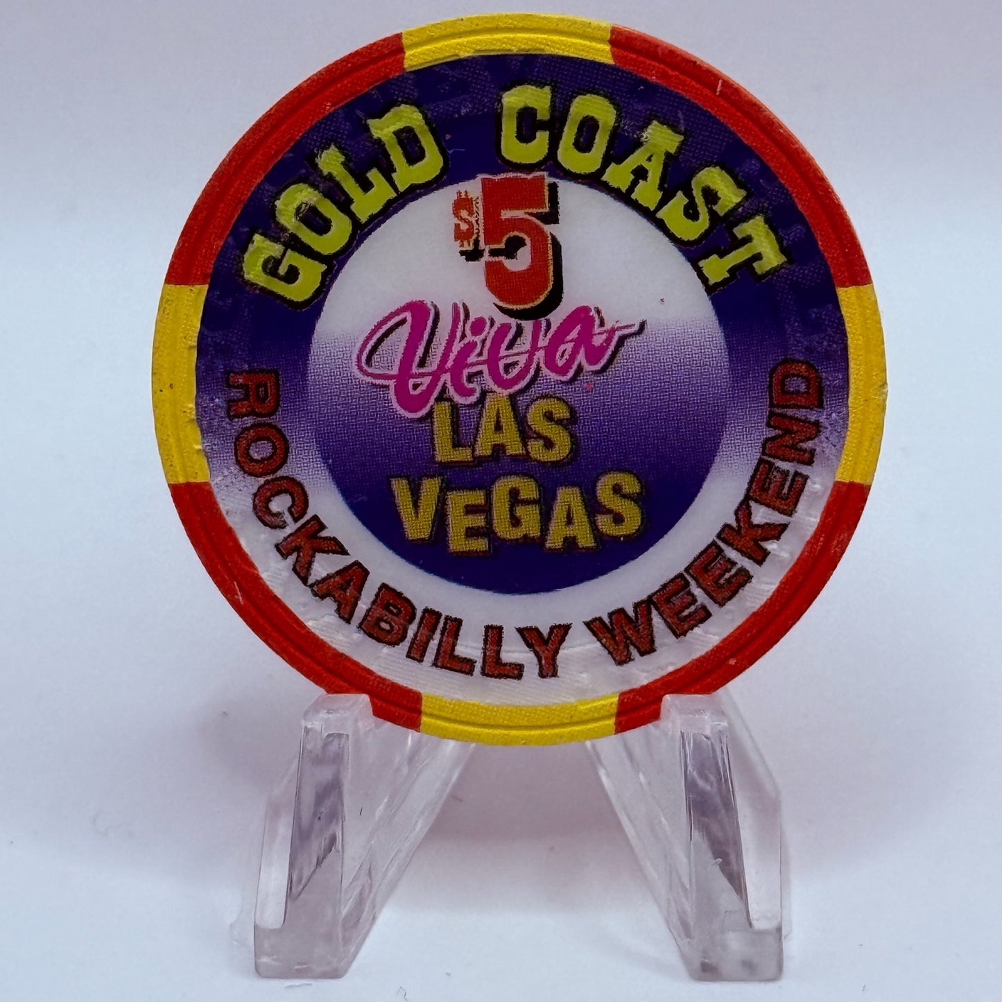 Gold Coast Las Vegas Nevada 1999 'Rockabilly Weekend' LE $5 Casino Chip V2605