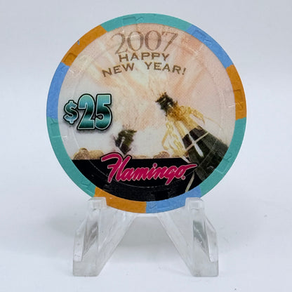 Flamingo Hotel & Casino Las Vegas Nevada 2007 'Happy New Year' LE $25 Casino Chip E5836